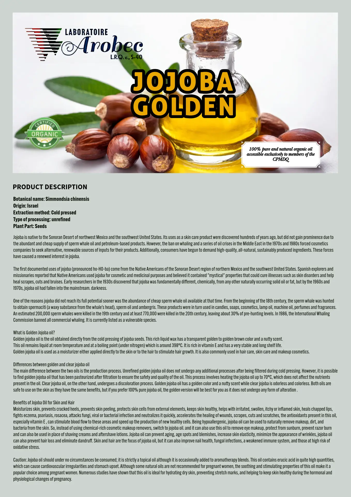 JOJOBA 118ml Organic Oil - Image 3